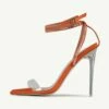 RAID Madrona Strappy Heel In Orange Satin