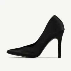 RAID Maliny Court Heel In Black Satin