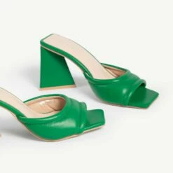 RAID Marinda Block Heeled Mule In Green -Raid London Sales Store Marinda Green 5