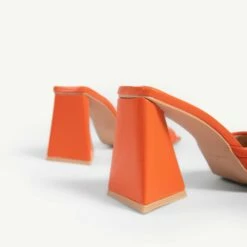 RAID Marinda Block Heeled Mule In Orange -Raid London Sales Store Marinda Orange 5