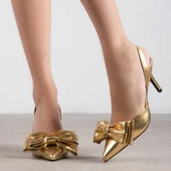 RAID Martini Slingback Heel In Gold -Raid London Sales Store Martini Gold 1
