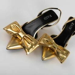 RAID Martini Slingback Heel In Gold -Raid London Sales Store Martini Gold 4