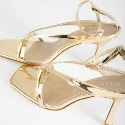 RAID Meeka Square Toe Post Sandal In Gold -Raid London Sales Store Meeka Gold 4