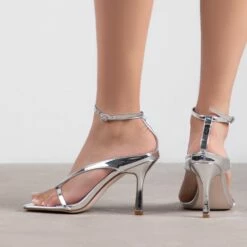 RAID Meeka Square Toe Post Sandal In Silver -Raid London Sales Store Meeka Silver 3