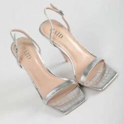 RAID Meryn Heeled Sandal In Silver -Raid London Sales Store Meryn Silver 4