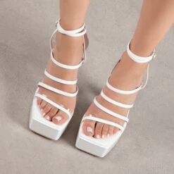 RAID Mishka Platform Heel In White -Raid London Sales Store Mishka White 2