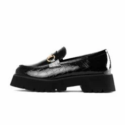 RAID Monster Chunky Flat Shoe In Black Croc -Raid London Sales Store Monster Black 5 8492f62b e0a4 4561 87e2 59aede32f8ca