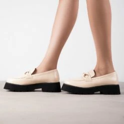 RAID Monster Chunky Flat Shoe In Nude Croc -Raid London Sales Store Monster Nude 2