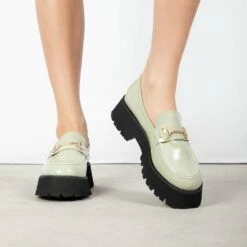 RAID Monster Chunky Flat Shoe In Olive -Raid London Sales Store Monsterr Olive 1