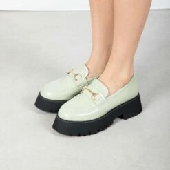 RAID Monster Chunky Flat Shoe In Olive -Raid London Sales Store Monsterr Olive 2