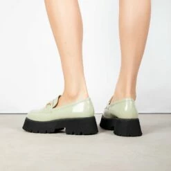 RAID Monster Chunky Flat Shoe In Olive -Raid London Sales Store Monsterr Olive 3