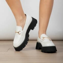 RAID Monster Chunky Flat Shoe In White -Raid London Sales Store Monsterr White 3