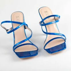 RAID Naveena Strappy Stiletto Heel In Blue -Raid London Sales Store Naveena Blue 4