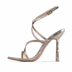 RAID Naveena Strappy Stiletto Heel In Gold Holographic -Raid London Sales Store Naveena Gold 5 e6a7180a c6a4 4d83 a4f2 887519d8987c