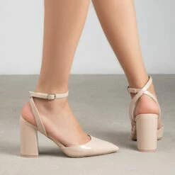 RAID Neima Block Heel Pumps In Nude -Raid London Sales Store Neima Nude 3