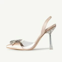 BEBO Niesha Perspex Heel In Champagne -Raid London Sales Store Niesha Nude 4