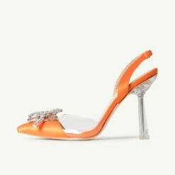 BEBO Niesha Perspex Heel In Orange -Raid London Sales Store Niesha Orange 4