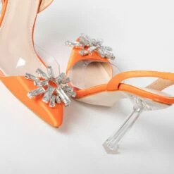 BEBO Niesha Perspex Heel In Orange -Raid London Sales Store Niesha Orange 5