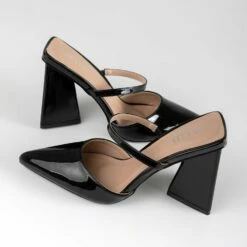 RAID Nima Mule In Black Patent -Raid London Sales Store Nima Black 4