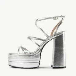 RAID Nobita Platform Heel In Silver -Raid London Sales Store Nobita Silver 4