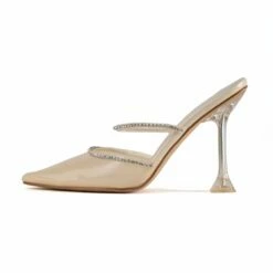 RAID Odalys Perspex Mule In Nude -Raid London Sales Store Odalys Nude 6