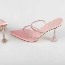 RAID Odalys Perspex Mule In Pink -Raid London Sales Store Odalys Pink 5