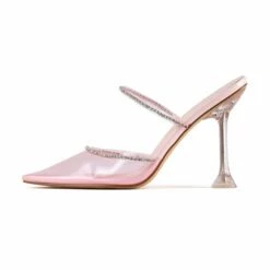 RAID Odalys Perspex Mule In Pink -Raid London Sales Store Odalys Pink 6