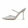 RAID Odalys Perspex Mule In Silver -Raid London Sales Store Odalys Silver 1