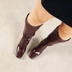 RAID Ozelia Long Boot In Burgundy -Raid London Sales Store Ozelia Burgundy 3