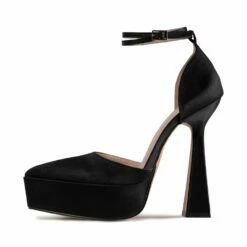 RAID Pearly Platform Heel Pump In Black Satin -Raid London Sales Store Pearly Black 5 b33ec80f b1bd 45b4 9bde 23acd569748e