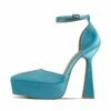 RAID Pearly Platform Heel Pump In Blue Satin -Raid London Sales Store Pearly Blue 5 53212666 023d 44ec acf5 416b7f84c4d5