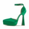 RAID Pearly Platform Heel Pump In Green Satin -Raid London Sales Store Pearly Green 5 c454477d e9bb 41ec b635 42a712731700