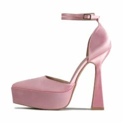 RAID Pearly Platform Heel Pump In Pink Satin -Raid London Sales Store Pearly Pink 5 fe544ced 07d9 44c7 b940 cae9d544e7e2