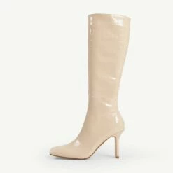 RAID Pheebe Long Boot In White -Raid London Sales Store Pheebe Off White 1