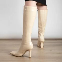 RAID Pheebe Long Boot In White -Raid London Sales Store Pheebe Off White 4