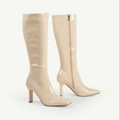 RAID Pheebe Long Boot In White -Raid London Sales Store Pheebe Off White 5
