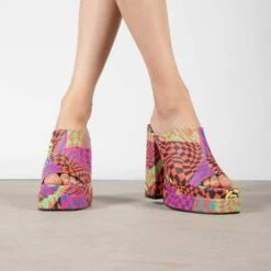 RAID Piya Platform Mule In Pink Multi -Raid London Sales Store Piya Pink Multi 3