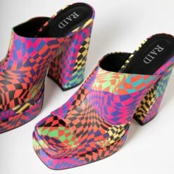 RAID Piya Platform Mule In Pink Multi -Raid London Sales Store Piya Pink Multi 5