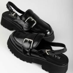 RAID Radiant Loafer Slingback In Black -Raid London Sales Store Radiant Black 4