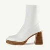 RAID Raffety Block Heeled Ankle Boot In White