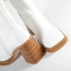 RAID Raffety Block Heeled Ankle Boot In White -Raid London Sales Store Raffety White 5