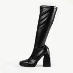 RAID Rainbow Block Heeled Long Boot In Black
