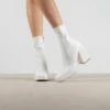 RAID Recruit Block Heeled Ankle Boot In White -Raid London Sales Store Recruit White 1