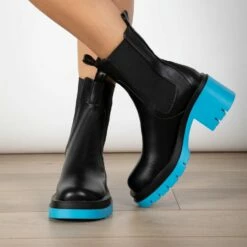 RAID Region Ankle Boot In Blue -Raid London Sales Store Region Black Blue 3