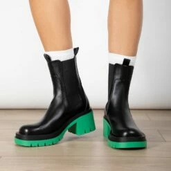 RAID Region Ankle Boot In Green -Raid London Sales Store Region Black Green 2