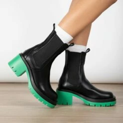 RAID Region Ankle Boot In Green -Raid London Sales Store Region Black Green 3