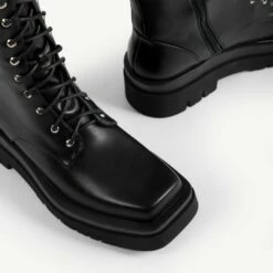 RAID Rida Long Lace Up Boot In Black -Raid London Sales Store Rida Black 6