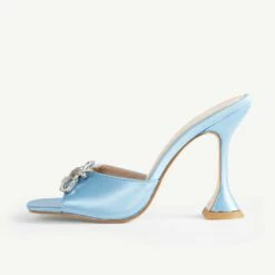 BEBO Rizzle Heeled Mule In Blue -Raid London Sales Store Rizzle Blue 4