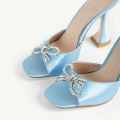 BEBO Rizzle Heeled Mule In Blue -Raid London Sales Store Rizzle Blue 5