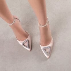 RAID Roana Stiletto Pump In Champagne Satin -Raid London Sales Store Roana Champagne 2